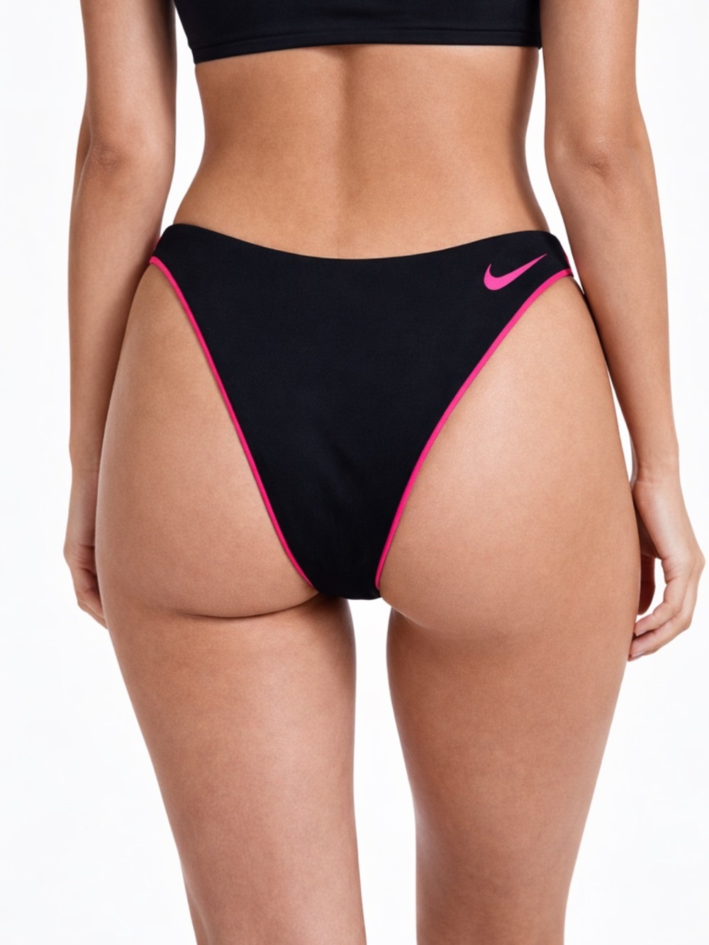 Nike Reversible Bikini Bottom Pink Black High Cut L NWT